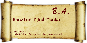 Baszler Ajnácska névjegykártya